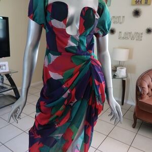 Elegant Strapless Floral Dress